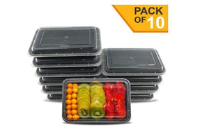 1 Compartment Meal Prep Container [Pack of 10], 22x15x5 cm, 28oz - FDA,