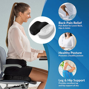 Grey  Memory Foam Seat Cushion Support Back Pain Chair Pillow Car