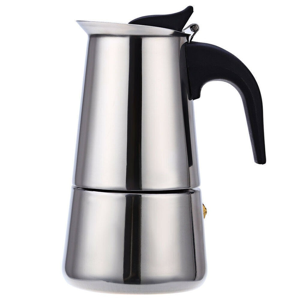 2Cup 100ml Coffee Maker Moka Percolator Stove Top Espresso Latte Stainless Pot