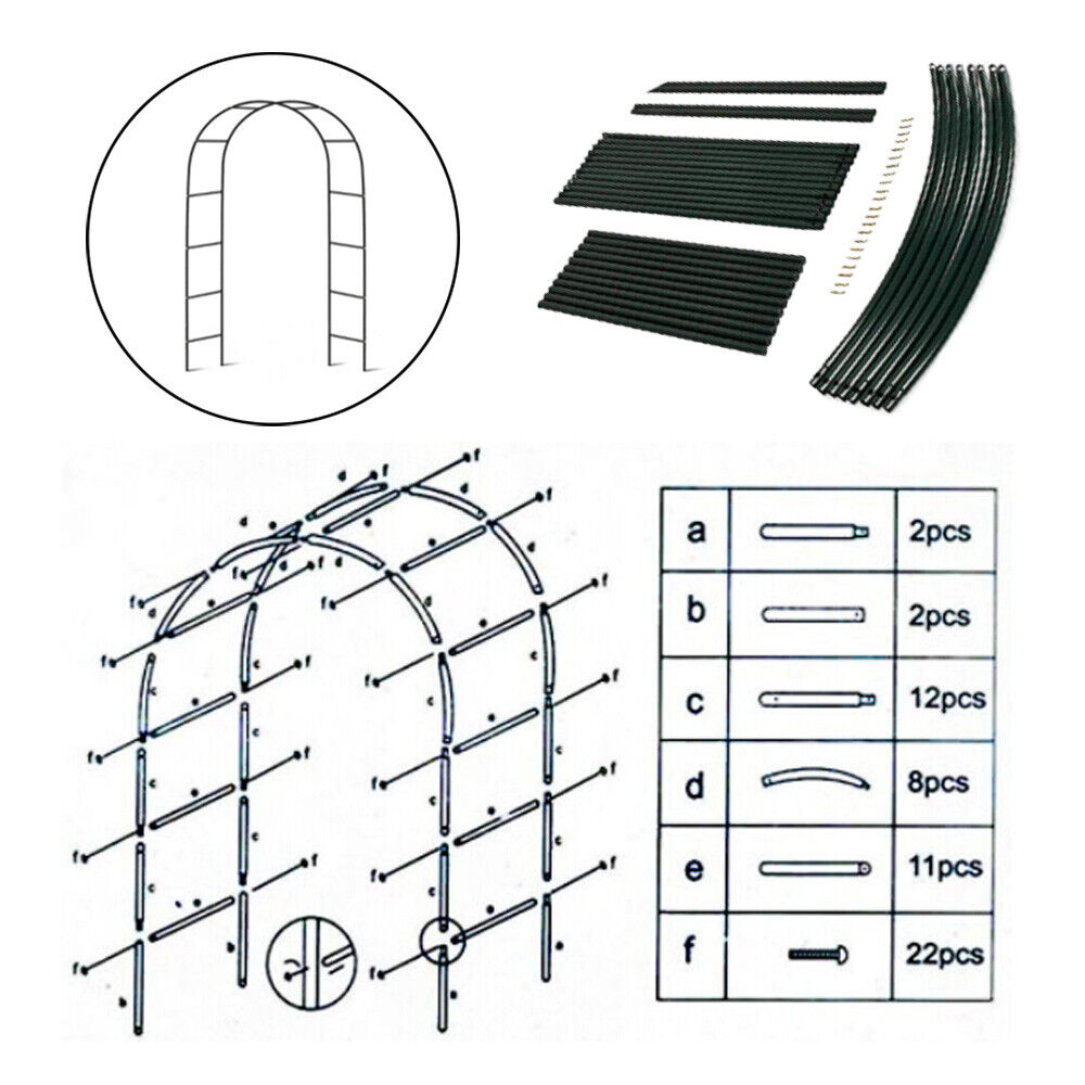 Heavy Duty Metal Garden Arch Trellis Arbour Outdoor Rose Climbing Plants Stand