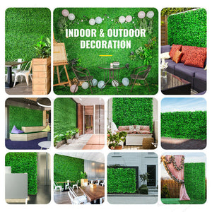 10X Artificial Plant Foliage Hedge Wall Grass Mat Greenery Panels Fence 40*60cm