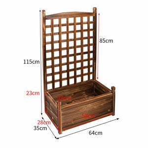 Large Wooden Planter Box Garden Raised Bed with High Trellis Pre-Assembly Panel 115cm