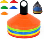 50 Pcs Soccer Cones Disc Cone Agility Soccer Cones with Carry Bag and Holder