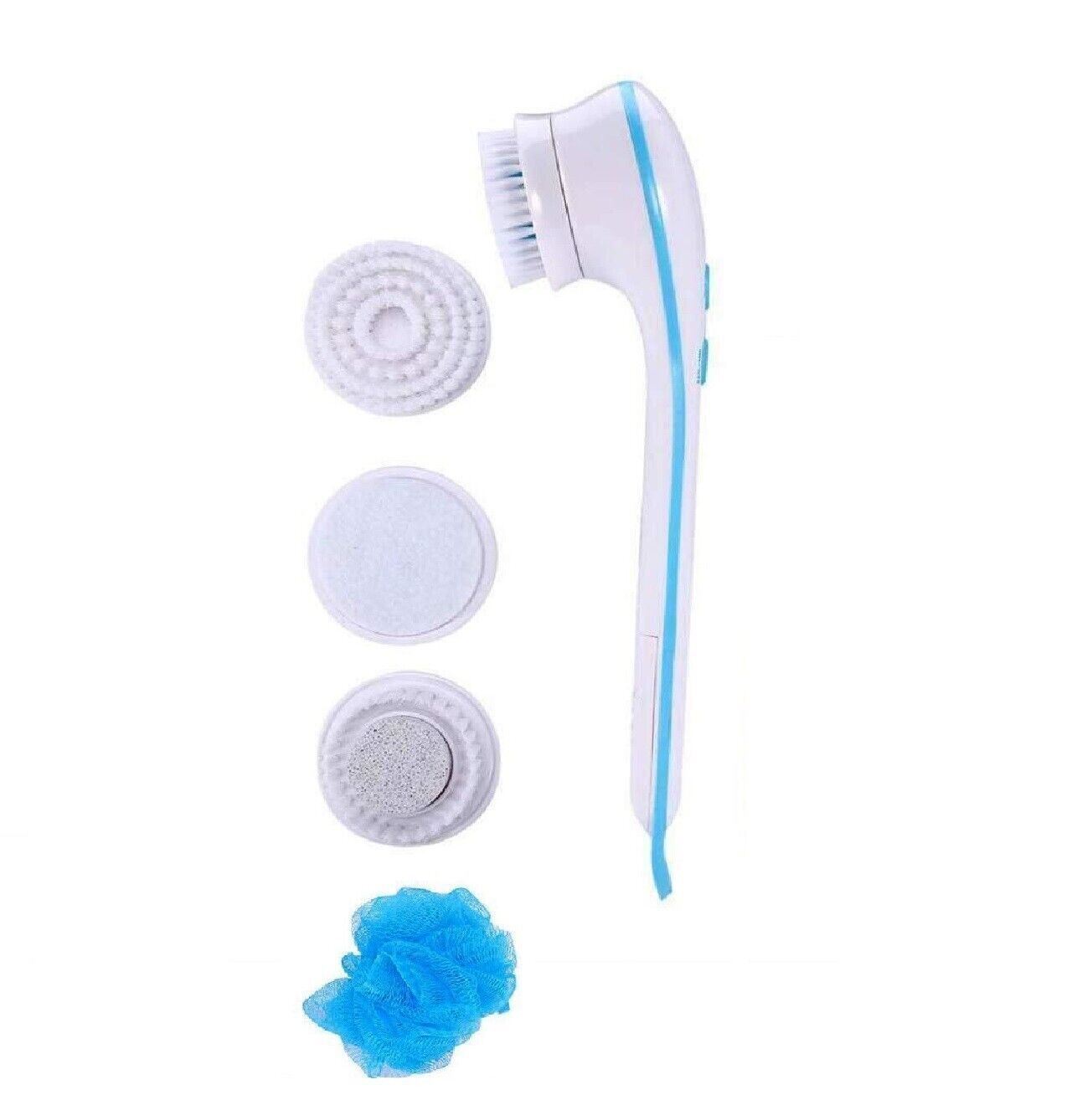 5 in 1 Electric Body Brush Long Handle Bath Shower Back Scrubber