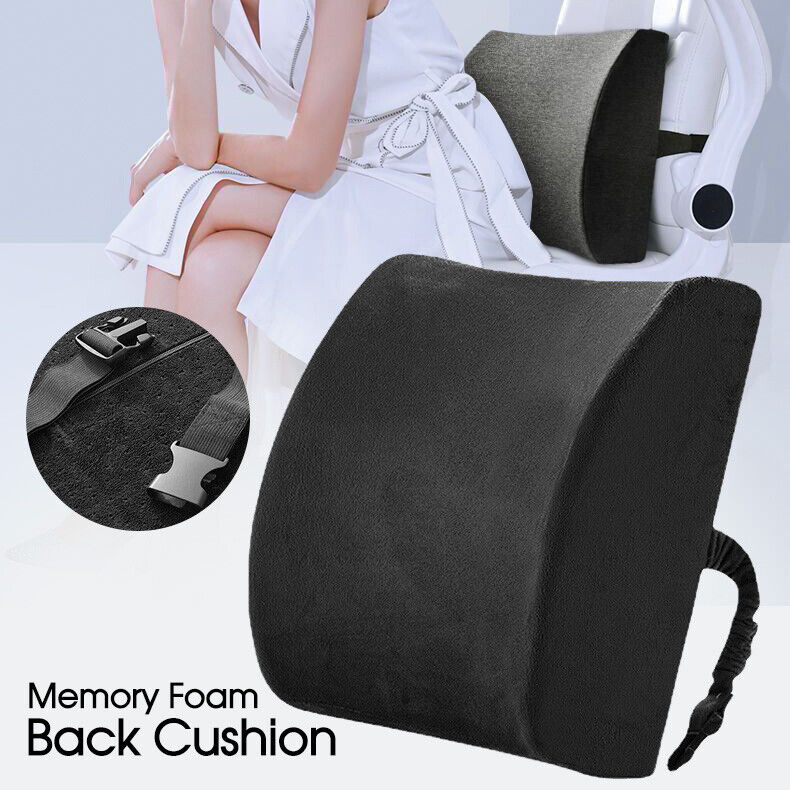 Black cushion Orthopedic Memory Foam Seat Cushion Support Back Pain Chair Pillow Car