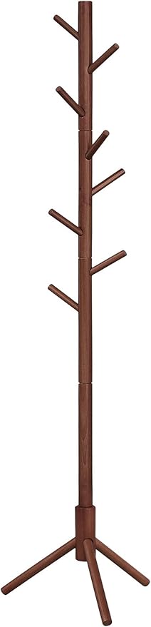 Wooden Coat Stand Rack Clothes Hanger Hat Tree Jacket Bag Umbrella 8Hook Storage