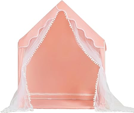 Kids Play Tent Children's Tent Indoor Princess Girl Castle Game House House Outdoor Toy House with a String of Star Lights ( Pink)