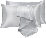 2x 100% Mulberry Silk  Pillow Case Slip Protector Home Decor  Grey