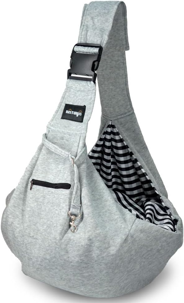 Pet Sling Carrier Small Dog Sling Cat Carrier Bag Adjustable Strap Hands-free Sling Pet Dog Cat Carrier Bag  (Gray, Snap)