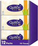 Quilton 3 Ply Aloe Vera Facial tissues, (12 boxes of 110 tissues)