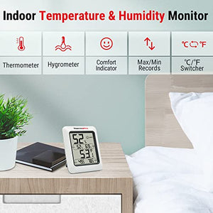 TP50 Digital Hygrometer Indoor Thermometer Humidity Monitor with Temperature Humidity Gauge