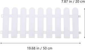 Garden Lawn Edging 5Pcs White Plastic Fence Garden Picket Fence Plastic Path Fence Panels for Christmas Xmas Tree Gate Patio Garden Fence