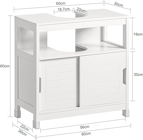 Vanity Unit Bathroom Furniture, Suitable for Pedestal Sinks,White