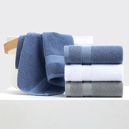 Towel 100% Cotton Face Washers Highly Absorbent Face Towels Soft Linen 3 Pieces Towels Set (35 * 35cm)