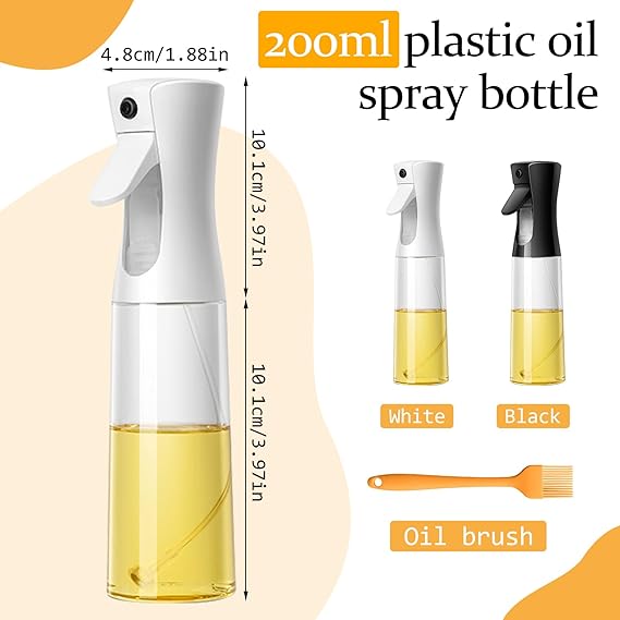 2 Glass Cooking Oil Spray Bottles, Olive Oil Sprayer, Salad Making, Grilling, Frying, BBQ, Baking, Roasting