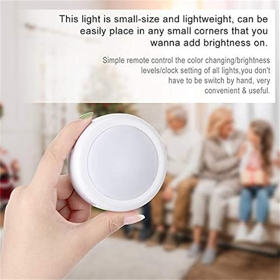 Set of 6 RGB LED 13 Color Changing Wireless Under Cabinet Lighting, Push Light, Battery Operated Light, Under Counter Lighting