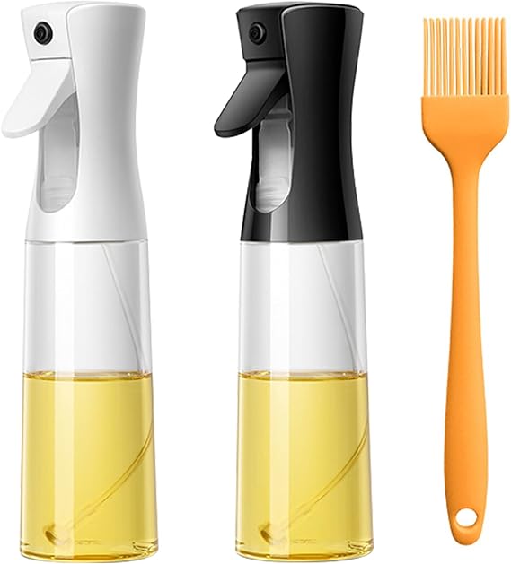 2 Glass Cooking Oil Spray Bottles, Olive Oil Sprayer, Salad Making, Grilling, Frying, BBQ, Baking, Roasting