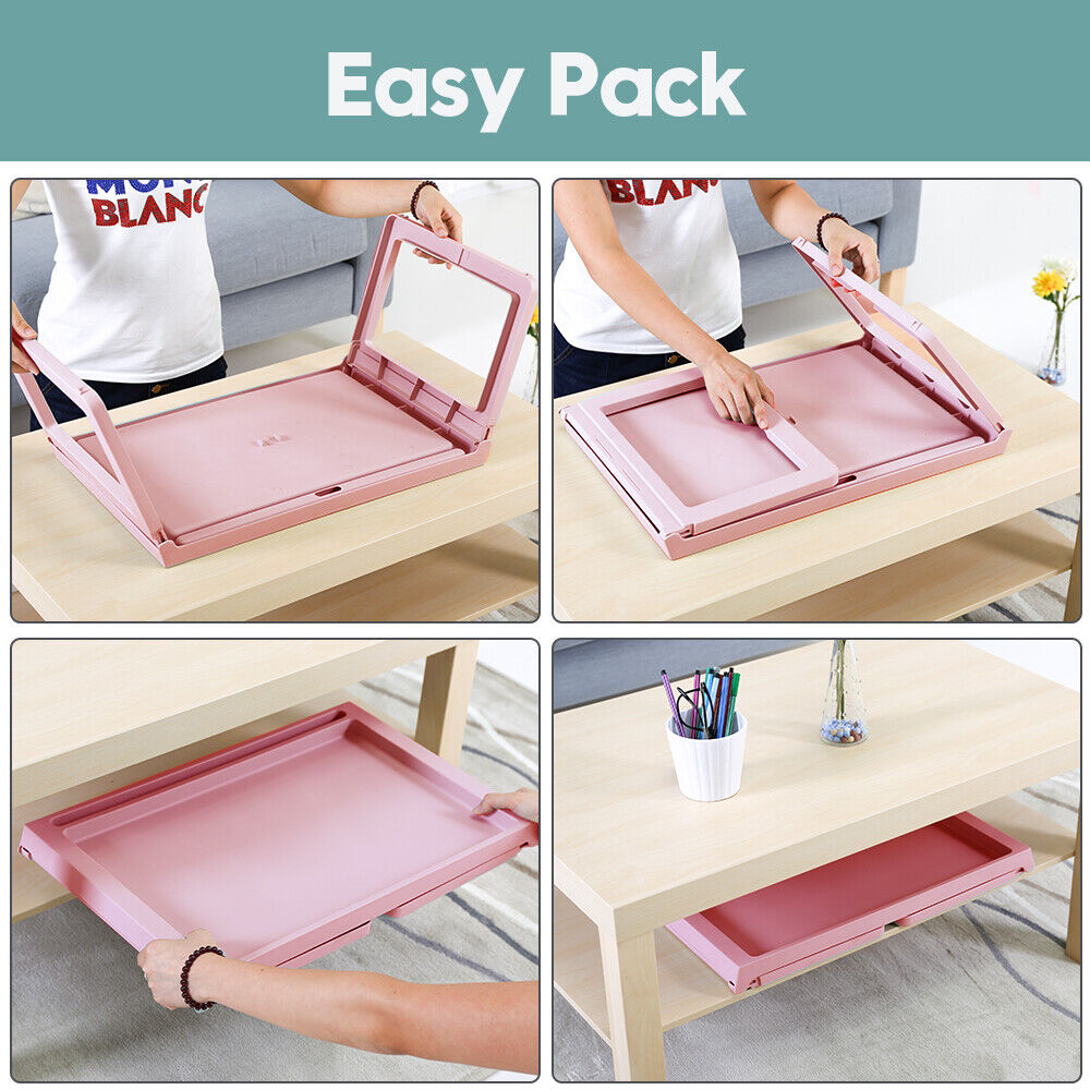 Pink Portable Folding Laptop PC Desk Lap Bed Tray Home Table Shelf  Dinner Notebooks