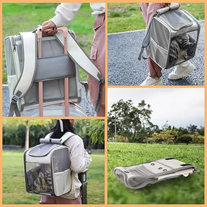 Cat Backpack Pet Carrier Backpack for Small Cats and Dogs, Dog Carrier Backpack with Inner Safety Leash Can be Used for Travel