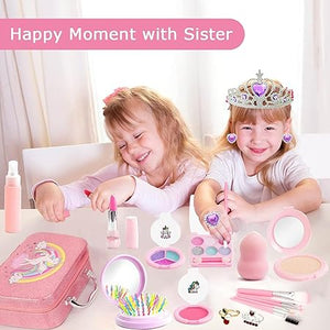 Girls Makeup Kit for Kids Make up Set Real Makeup for Kid Little Girls Toddlers Children Princess Christmas Birthday Gifts Toys (Unicorn)