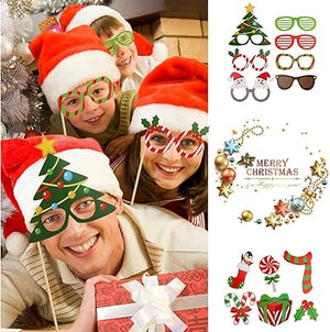 Christmas Photo Booth Props Kit(32Pcs) Photo Booth Prop Pose Sign Kits for Adults Kids for Christmas Party Supplies (Christmas)