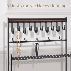 Jewelry Tower Display Rack Storage Tree for Bracelets Earrings Rings -Black