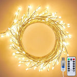 Led string light, 200 LED Firecracker Lights, USB Powered Fairy Lights, Copper Wire Lights with Timer, 8 Mode Waterproof, (Warm White)