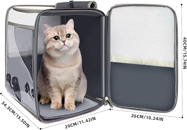 Cat Backpack Pet Carrier Backpack for Small Cats and Dogs, Dog Carrier Backpack with Inner Safety Leash Can be Used for Travel