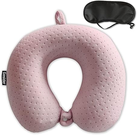 Travel Neck Pillow U Shape Support Neck and Head to Relieve Fatigue, Portable Neck Pillow Suitable for Planes, Trains, Self-Driving Cars (Pink)