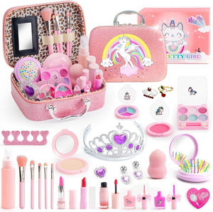 Girls Makeup Kit for Kids Make up Set Real Makeup for Kid Little Girls Toddlers Children Princess Christmas Birthday Gifts Toys (Unicorn)