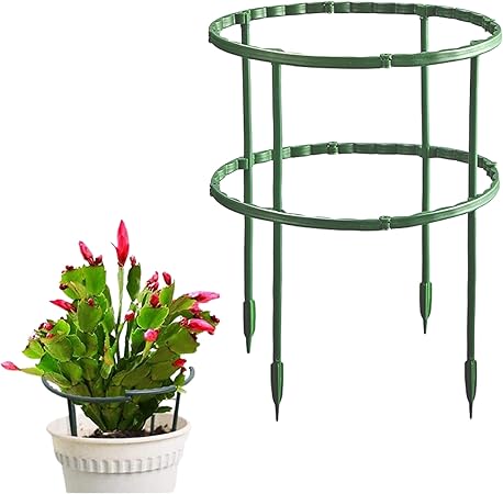 10 Pack Plant Stand, Plastic Plant Support Stakes, Half Round Ring Plastic Cage Holder Flower Pot Climbing Trellis for Indoor and Outdoor Leafy Plants