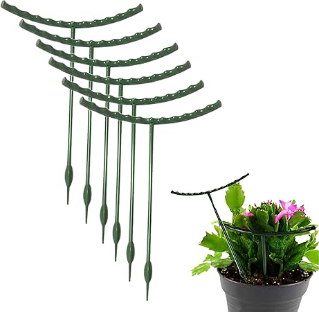 10 Pack Plant Stand, Plastic Plant Support Stakes, Half Round Ring Plastic Cage Holder Flower Pot Climbing Trellis for Indoor and Outdoor Leafy Plants