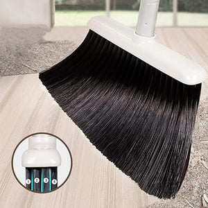 Broom and Dustpan Set, Long Handle Stand Up Store Indoor Outdoor for Home Kitchen with Broom Holder