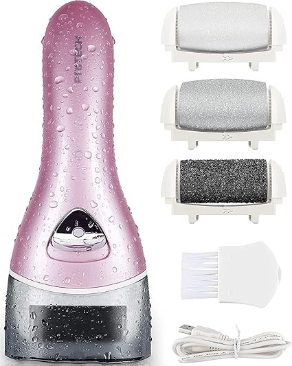 Portable Electronic Foot File Pedicure Tools, Electric Callus Remover Kit,Professional Pedi Feet Care Perfect for Dead,Hard Cracked Dry Skin（PINK）