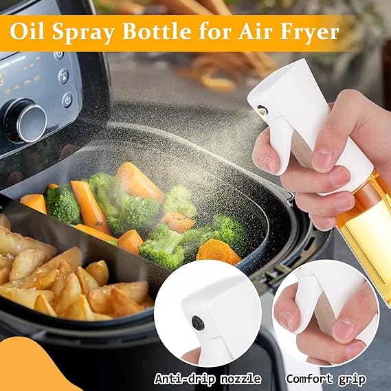 2 Glass Cooking Oil Spray Bottles, Olive Oil Sprayer, Salad Making, Grilling, Frying, BBQ, Baking, Roasting