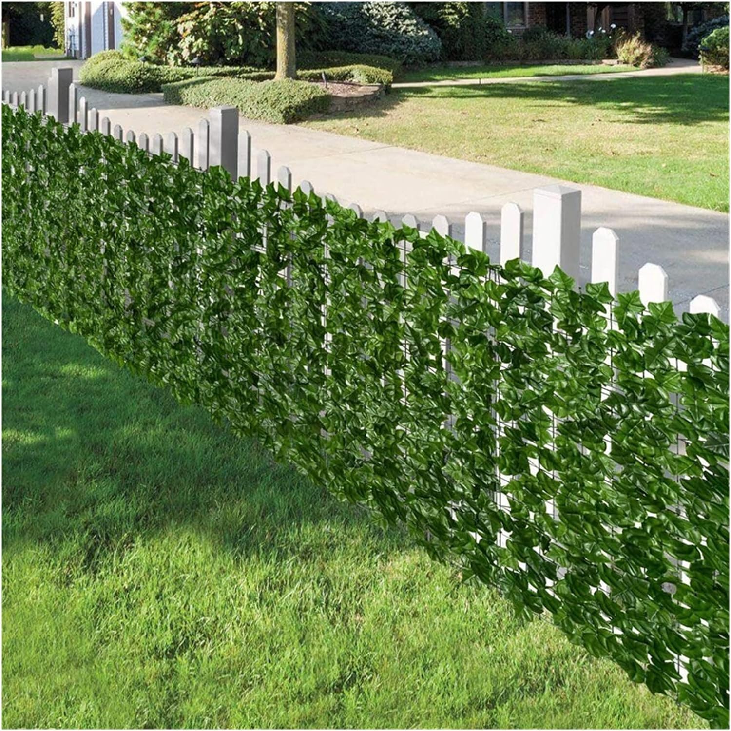 Green Dill leaves Artificial Ivy Leaf Hedge Fence Screen Hedging 100x300CM Wall Cover 6M