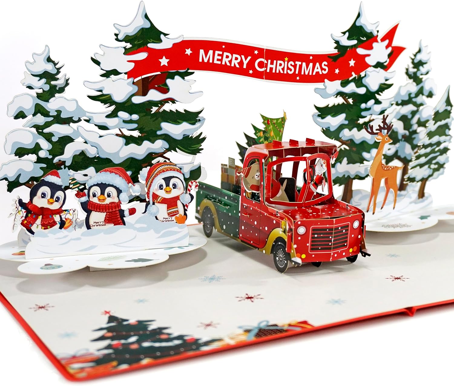 Truck Christmas Card Pop Up, 3D Xmas, New Year, Holiday Greeting Card (Truck Xmas) CN255AU1520