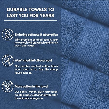 Towel 100% Cotton Face Washers Highly Absorbent Face Towels Soft Linen 3 Pieces Towels Set (35 * 35cm)