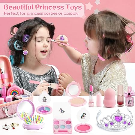 Girls Makeup Kit for Kids Make up Set Real Makeup for Kid Little Girls Toddlers Children Princess Christmas Birthday Gifts Toys (Unicorn)