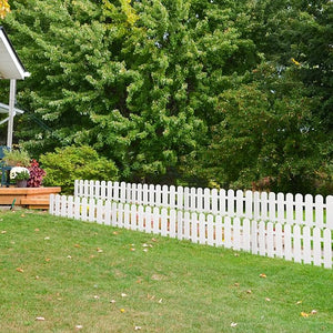 Garden Lawn Edging 5Pcs White Plastic Fence Garden Picket Fence Plastic Path Fence Panels for Christmas Xmas Tree Gate Patio Garden Fence