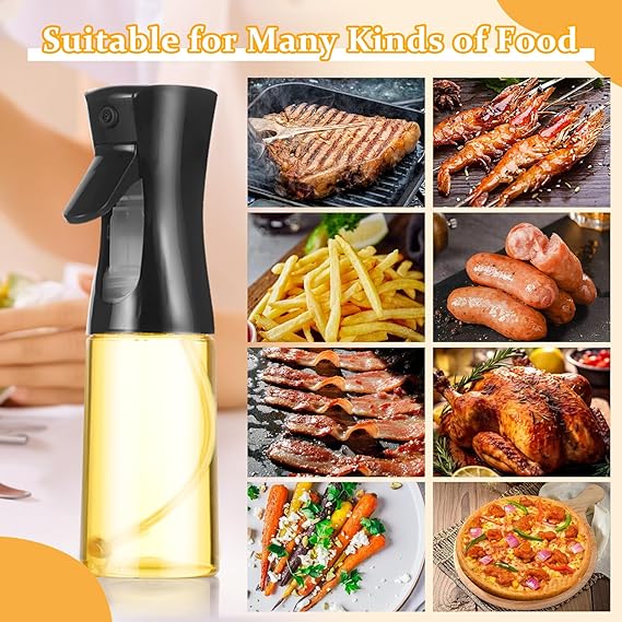 2 Glass Cooking Oil Spray Bottles, Olive Oil Sprayer, Salad Making, Grilling, Frying, BBQ, Baking, Roasting