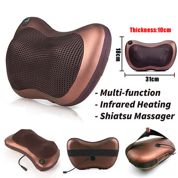 8 Heads Shiatsu Massage Home Car Pillow Massager Neck Back Shoulder Body Relief