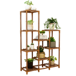 Indoor Outdoor Wood Plant Stand Tiered Shelf for Multiple Planter Flower