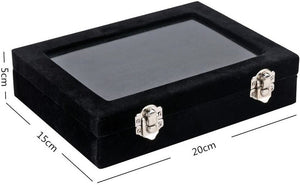 Black Portable Travel Jewellery Box Organizer Leather Ornaments Display Case Storage