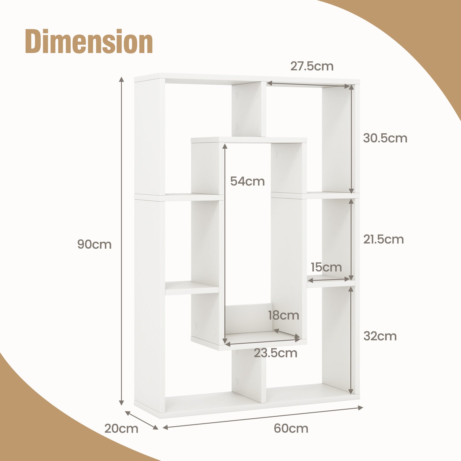 7-Cube Bookshelf Storage Display Shelf Cabinet Modern Open Bookcase