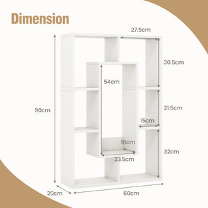 7-Cube Bookshelf Storage Display Shelf Cabinet Modern Open Bookcase