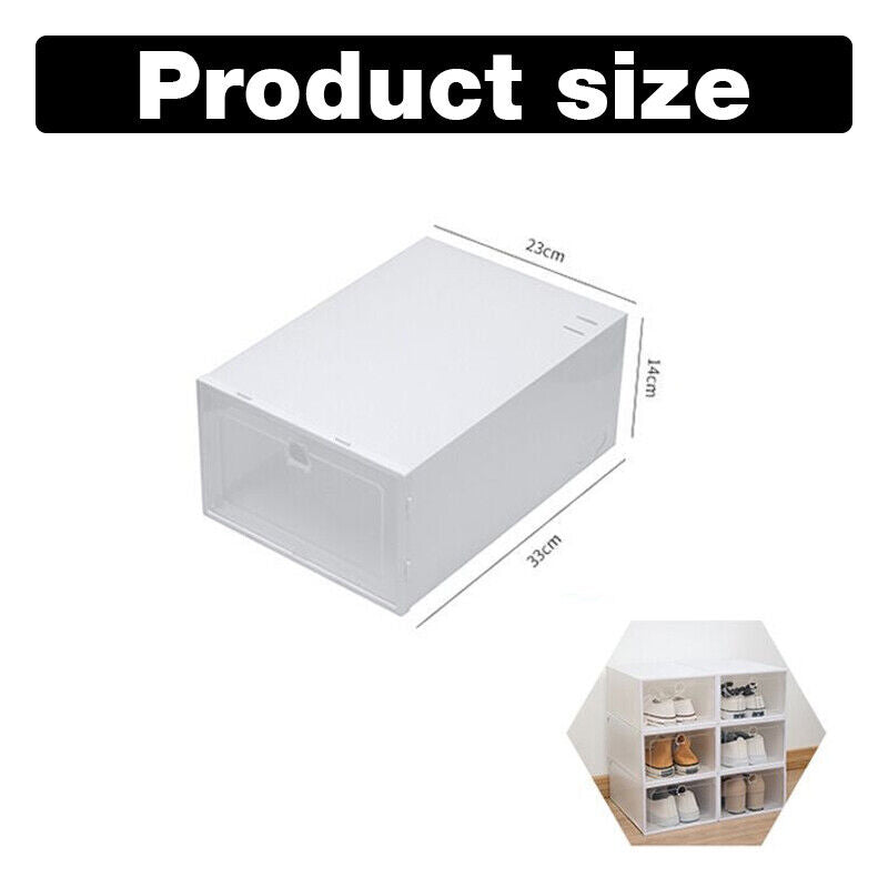 12X Shoe Box Storage Case Clear Boxes Foldable Stackable Transparent Organizer