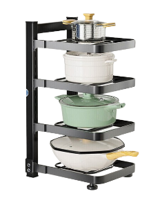 4Tiers Kitchen Pot Frying Pan Storage Rack Organizer Cookware Shelf Holder