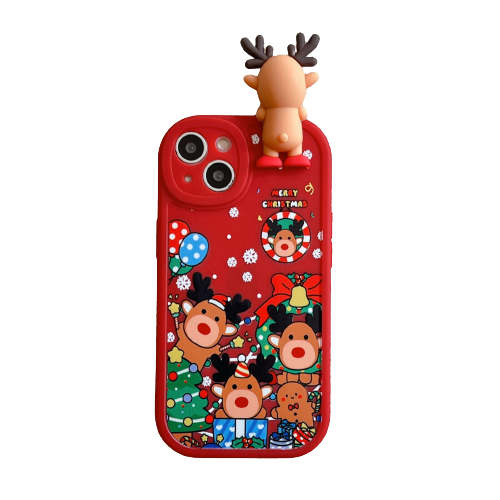 Red iPhone 15 plus Christmas Gift 3D Cute Phone Case Cover