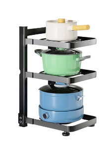 3Tiers Kitchen Pot Frying Pan Storage Rack Organizer Cookware Shelf Holder